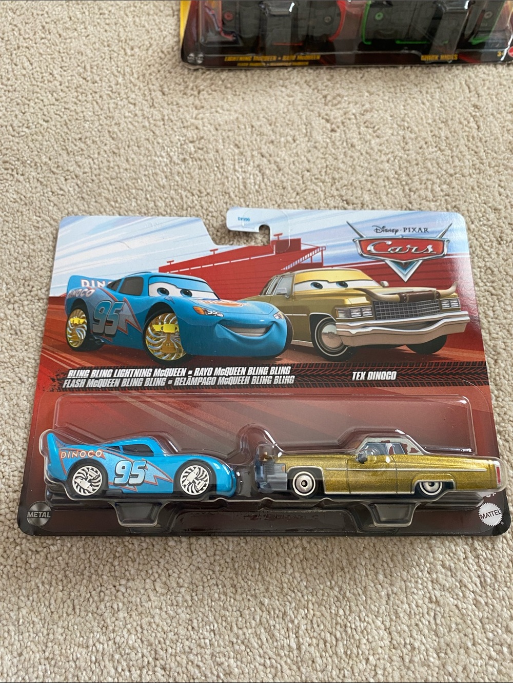 Cars Bling Bling Lightning McQueen & Tex Dinoco 2-Pack - Blue & Gold
